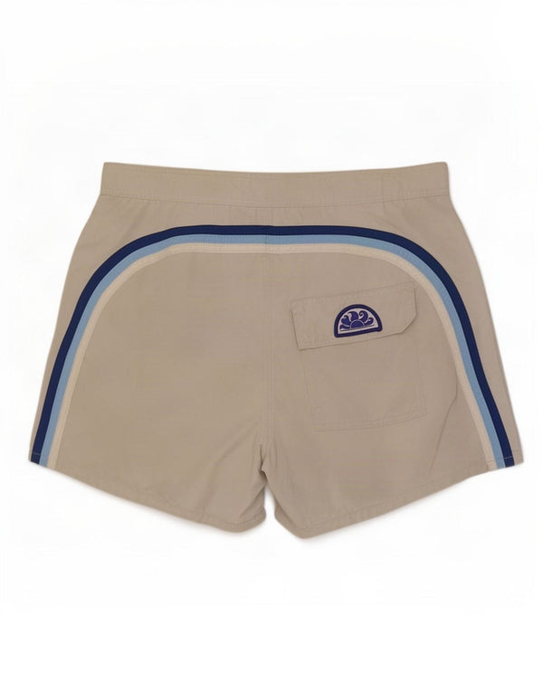 Sundek Mens Swimming Shorts Medium Beige Colourblock Nylon