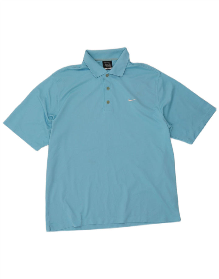 Nike Mens Polo Shirt UK 42/44 Large Blue Polyester