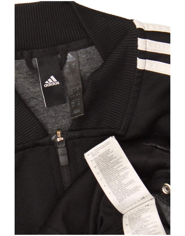 Adidas Womens Tracksuit Top Jacket UK 8/10 Small Black Colourblock
