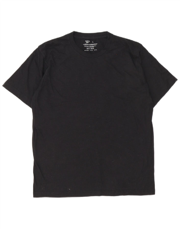 Reebok Mens T-Shirt Top Large Black Cotton