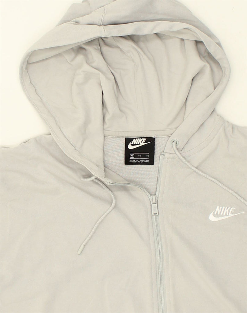 NIKE Womens Zip Hoodie Sweater UK 18 XL Grey Cotton | Vintage Nike | Thrift | Second-Hand Nike | Used Clothing | Messina Hembry 