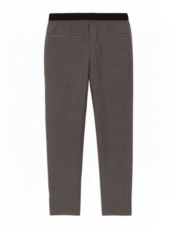 Zara Womens Slim Chino Trousers UK 10 Small W26 L26 Grey Herringbone