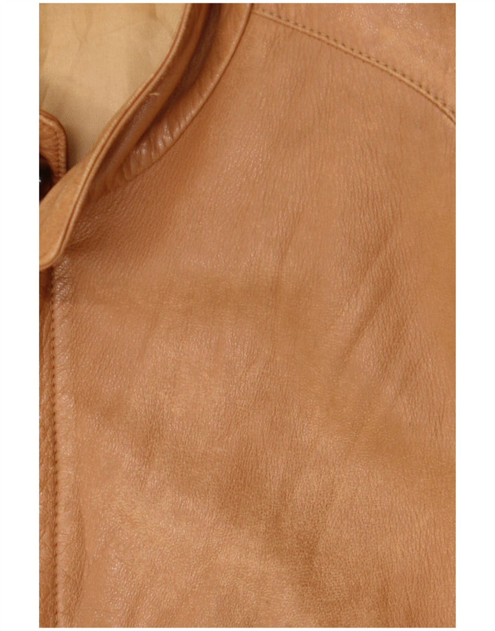Vintage Mens Leather Jacket UK 38 Medium Beige