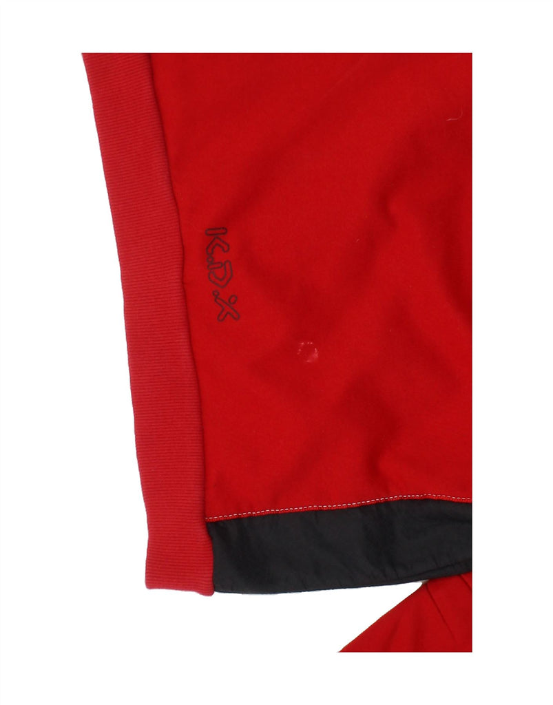 ADIDAS Boys Zip Hoodie Sweater 7-8 Years Red Colourblock Polyester Vintage Adidas and Second-Hand Adidas from Messina Hembry 