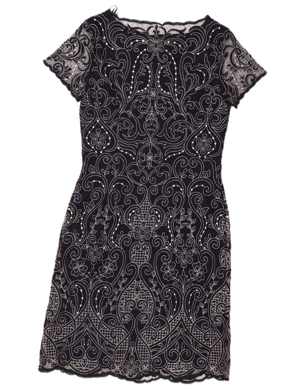 PHASE EIGHT Womens Short Sleeves Sheath Dress UK 10 Small Navy Blue Floral