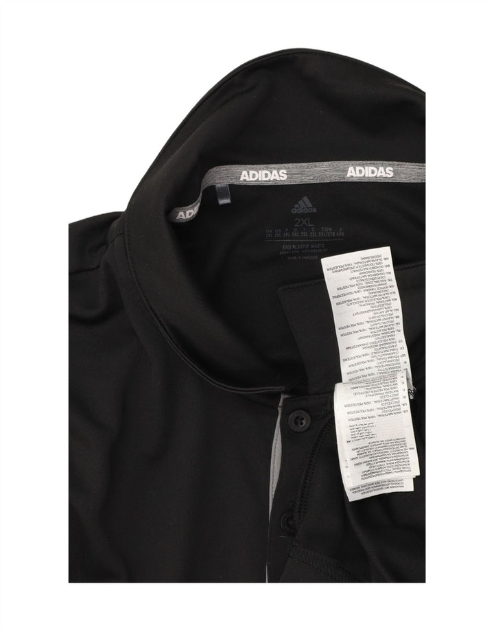 Adidas Mens Aeroready Polo Shirt 2XL Black Polyester