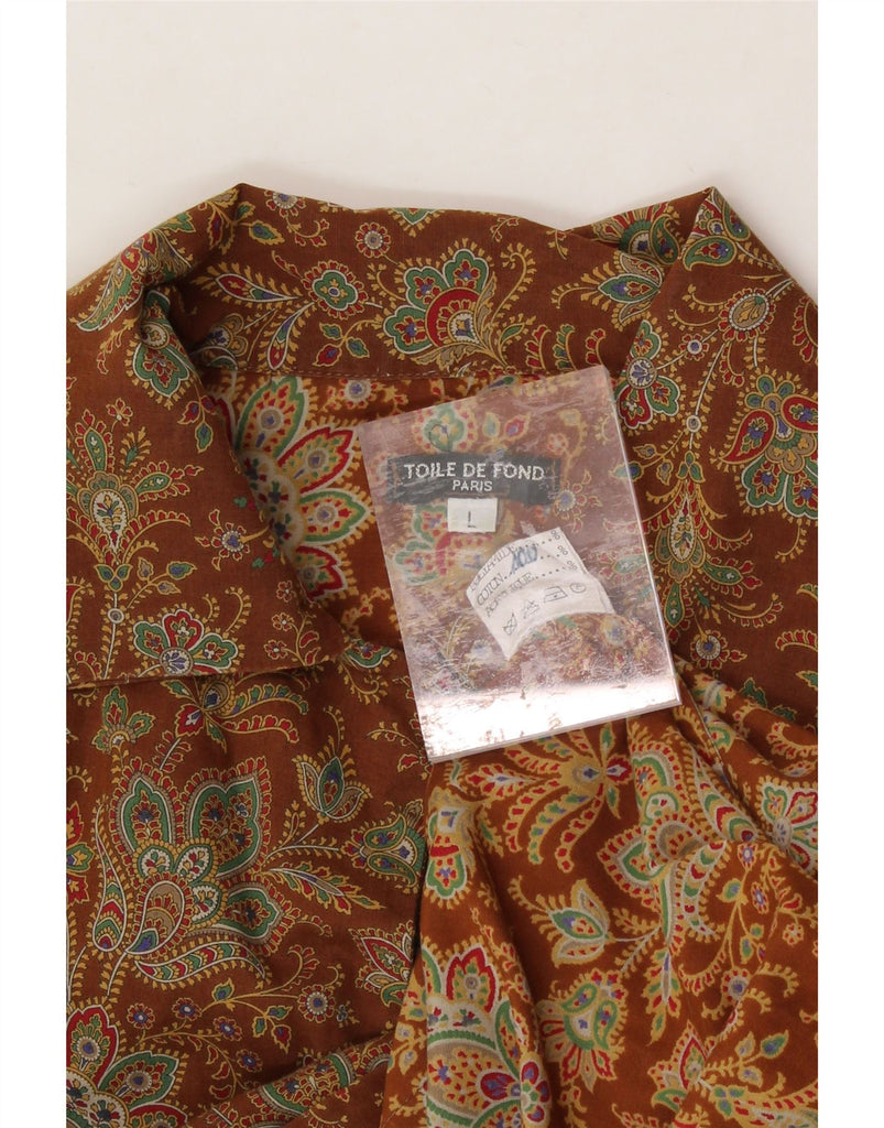 VINTAGE Womens Shirt UK 16 Large Brown Paisley Cotton Vintage Vintage and Second-Hand Vintage from Messina Hembry 