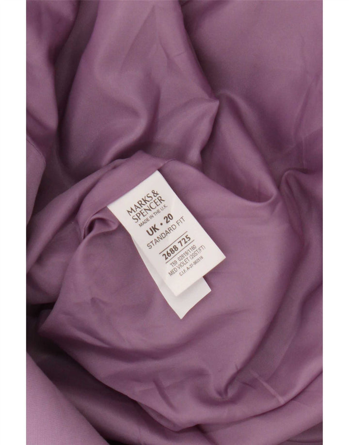 Marks & Spencer Womens Standard 2 Button Blazer Jacket UK 20 2XL Lilac