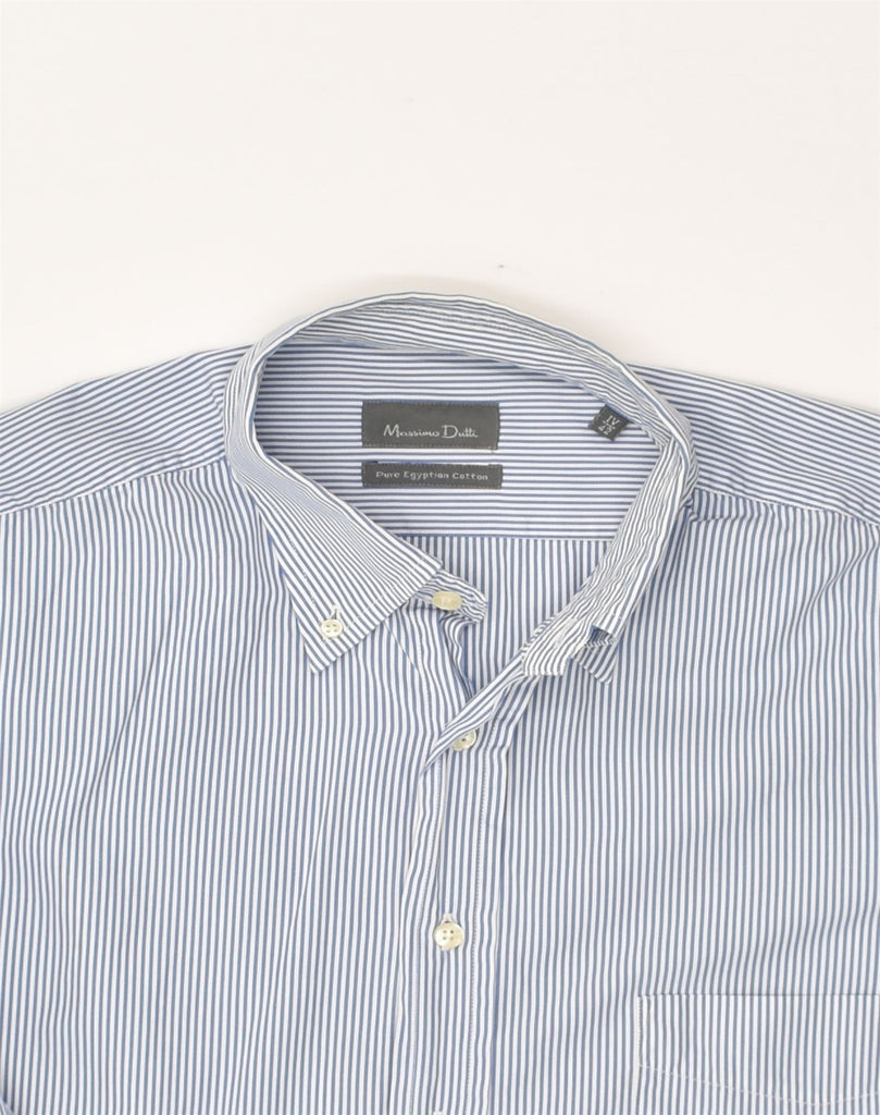 MASSIMO DUTTI Mens Shirt Size 42 Large Blue Pinstripe Cotton | Vintage Massimo Dutti | Thrift | Second-Hand Massimo Dutti | Used Clothing | Messina Hembry 