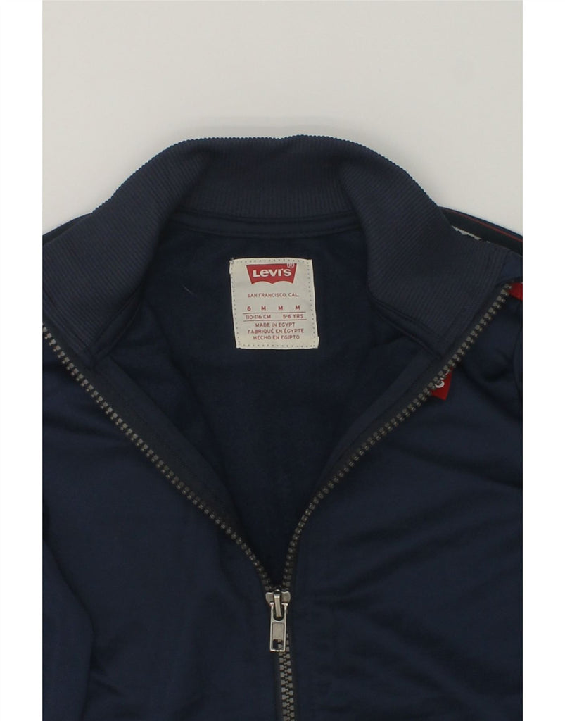 LEVI'S Boys Graphic Tracksuit Top Jacket 5-6 Years Medium Navy Blue | Vintage Levi's | Thrift | Second-Hand Levi's | Used Clothing | Messina Hembry 