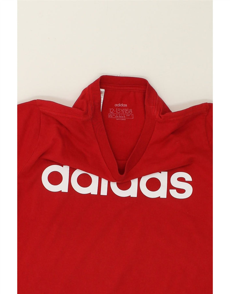 ADIDAS Boys Graphic T-Shirt Top 12-13 Years Red | Vintage Adidas | Thrift | Second-Hand Adidas | Used Clothing | Messina Hembry 