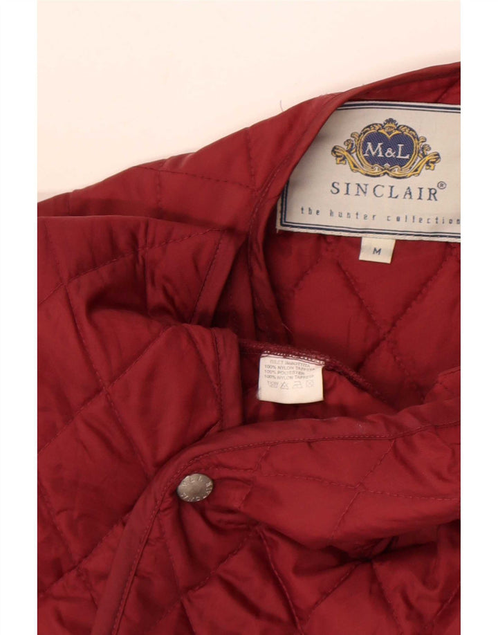 Sinclair Mens Quilted Gilet UK 38 Medium Burgundy Nylon