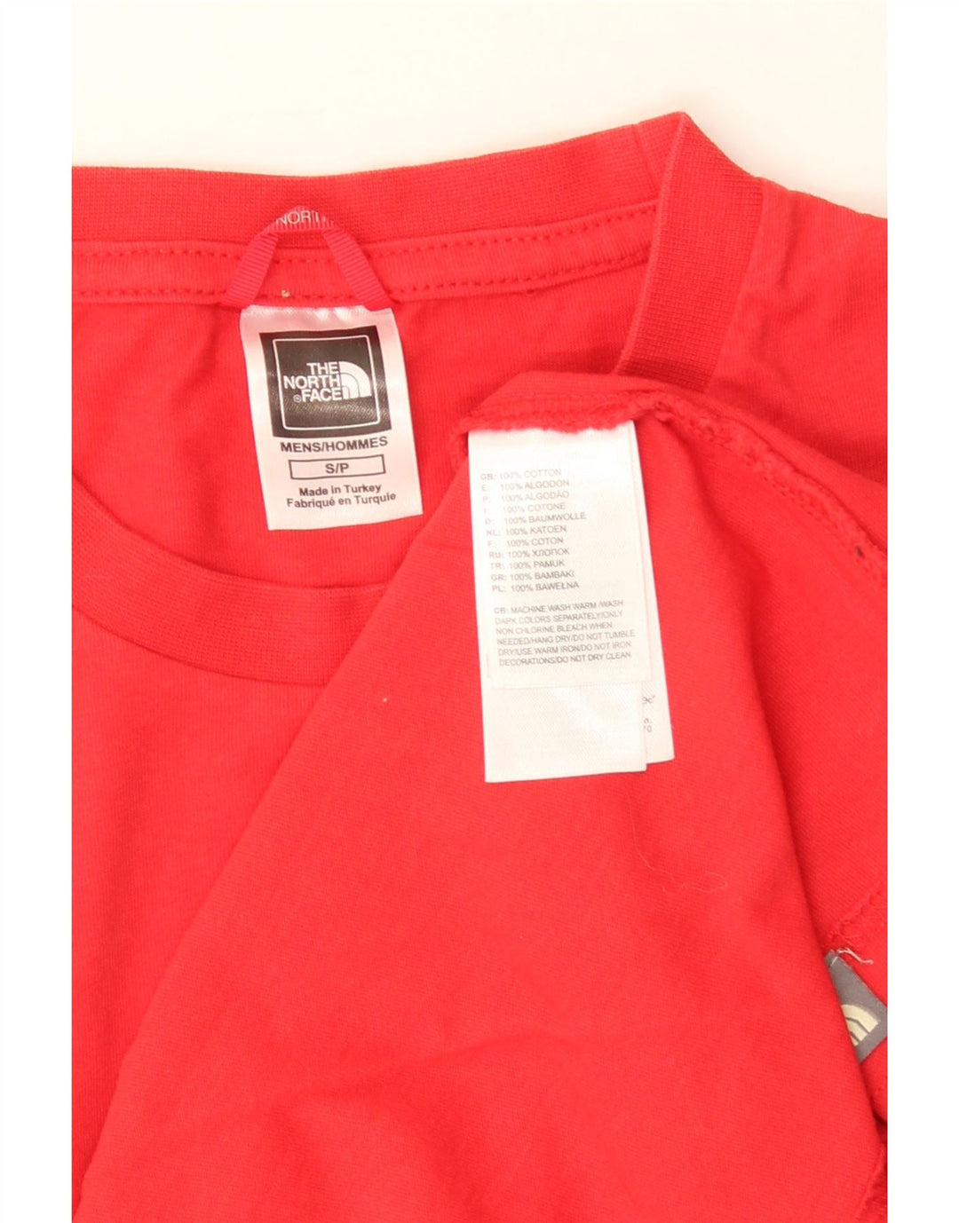 THE NORTH FACE Mens Graphic T-Shirt Top Small Red Cotton