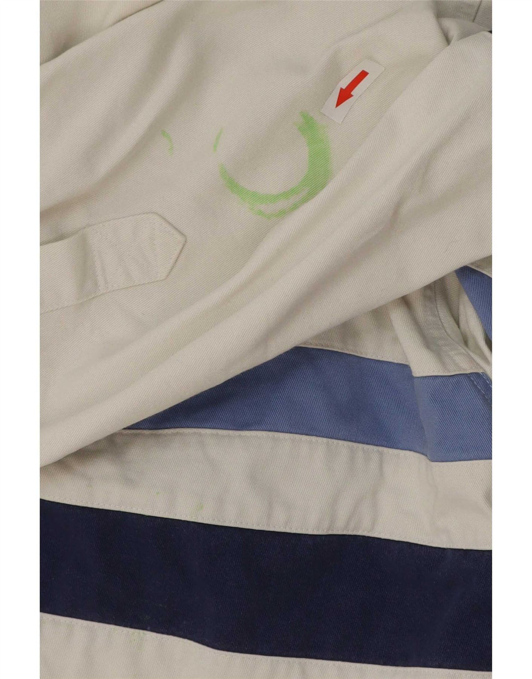 Crew Clothing Mens Pullover Shirt Medium White Striped Cotton