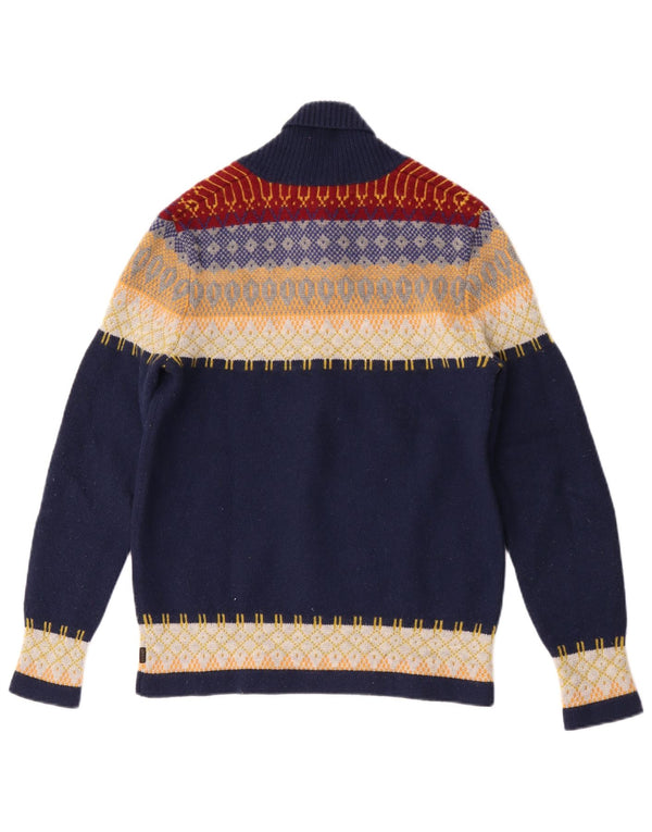 Levi's Mens Shawl Neck Jumper Sweater Medium Navy Blue Colourblock