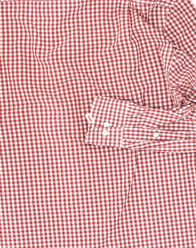 TOMMY HILFIGER Mens Slim Fit Shirt Size 15 Medium Red Gingham Cotton | Vintage Tommy Hilfiger | Thrift | Second-Hand Tommy Hilfiger | Used Clothing | Messina Hembry 