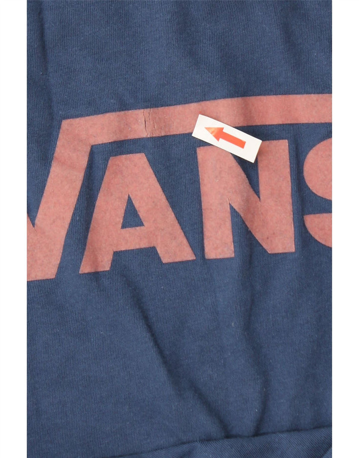 Vans Womens Graphic T-Shirt Top UK 14 Medium Navy Blue Cotton