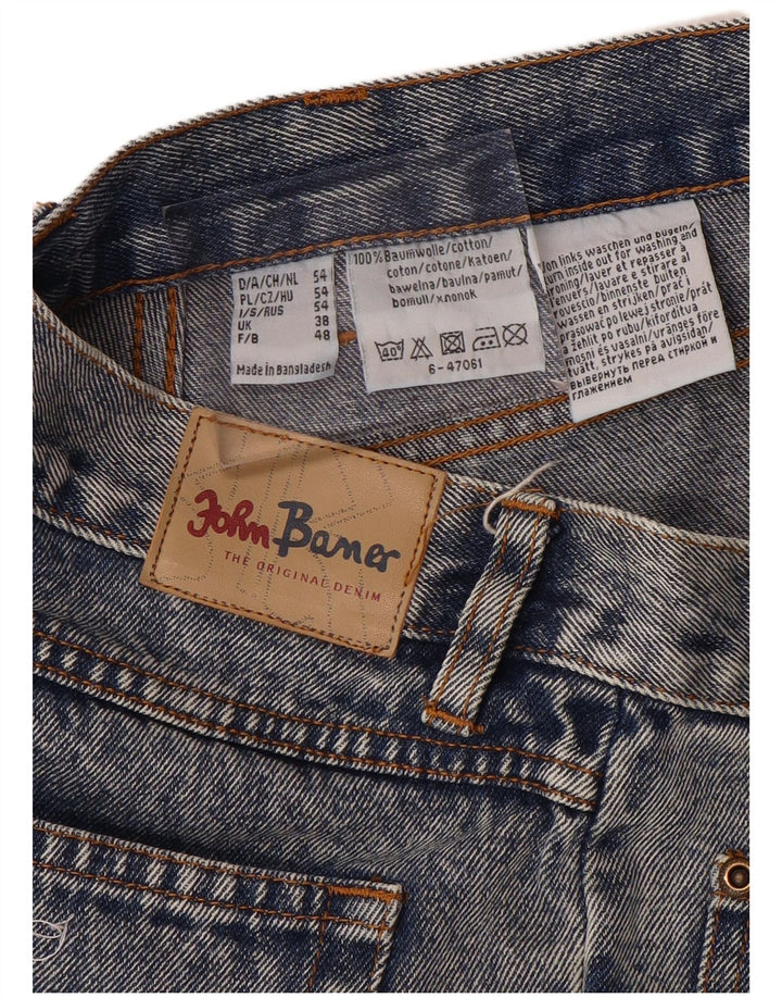John Baner Mens Denim Shorts W38 XL Blue Cotton
