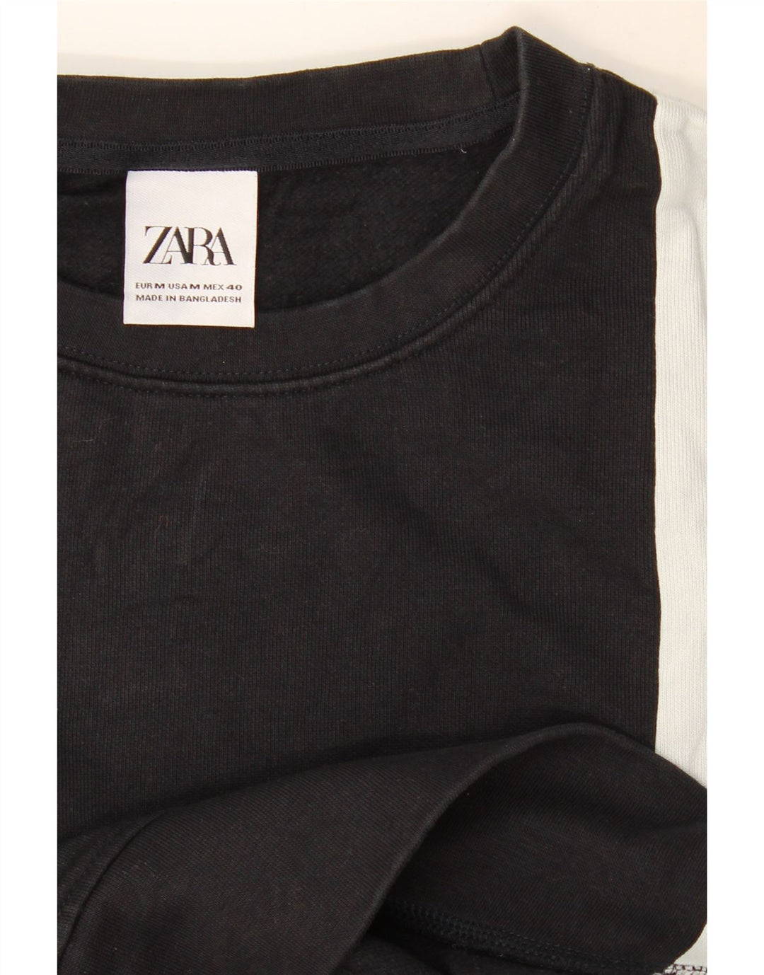 Zara Mens Sweatshirt Jumper Medium Black Colourblock