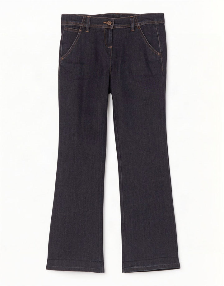 Benetton Womens Flared Jeans IT 42 Medium W30 L31 Navy Blue