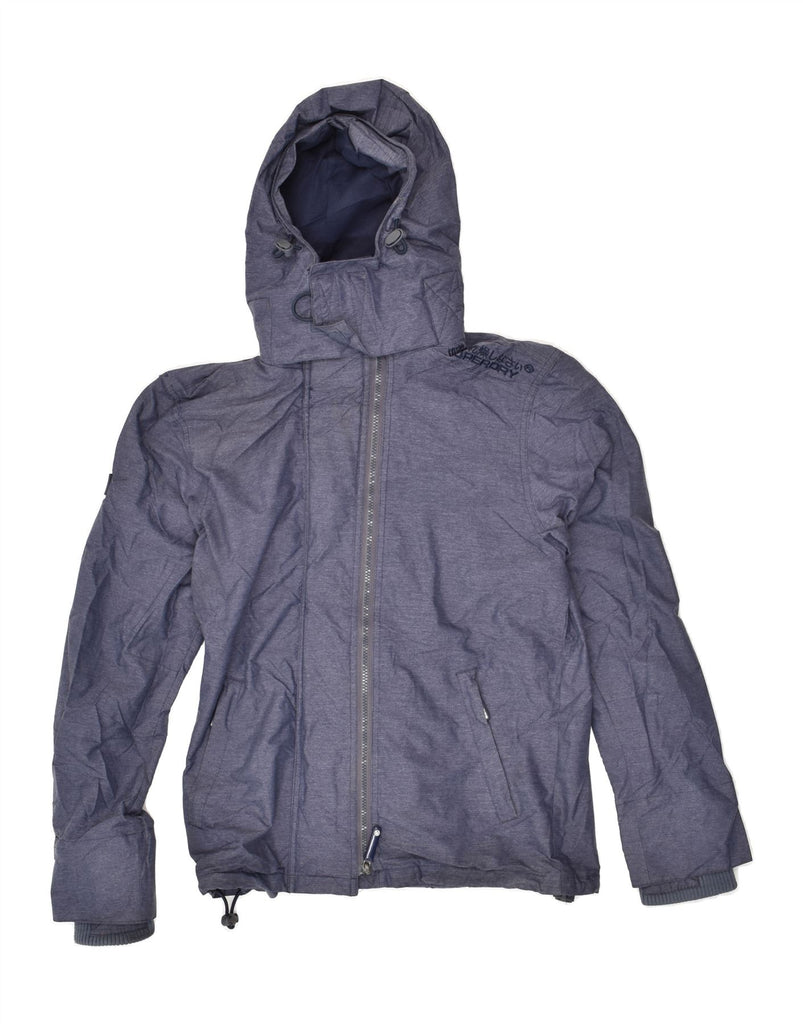 SUPERDRY Mens The Windcheater Hooded Windbreaker Jacket UK 36 Small Blue | Vintage Superdry | Thrift | Second-Hand Superdry | Used Clothing | Messina Hembry 