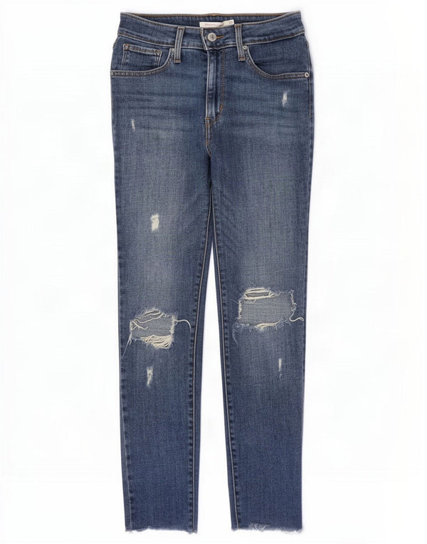 Levi's Womens 721 Distressed Skinny Jeans W27 L26 Blue Cotton