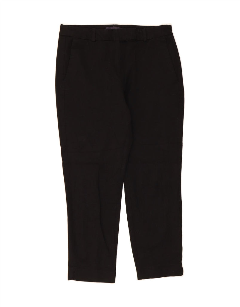 MARKS & SPENCER Womens Straight Cropped Trousers UK 10 Small W28 L24 Black Vintage Marks & Spencer and Second-Hand Marks & Spencer from Messina Hembry 