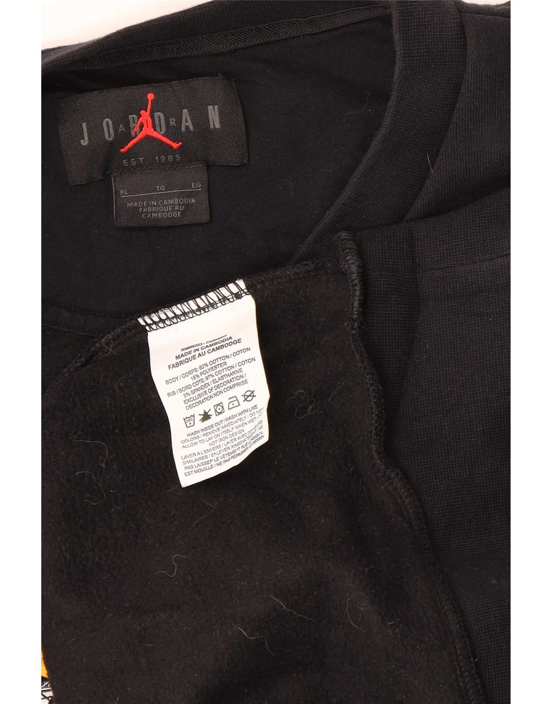 Jordan Mens Graphic Sweatshirt Jumper XL Black Cotton