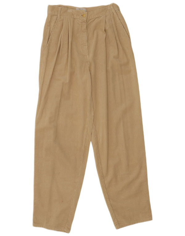 Benetton Womens High Waist Corduroy Trousers IT 44 Medium W28 L30 Beige