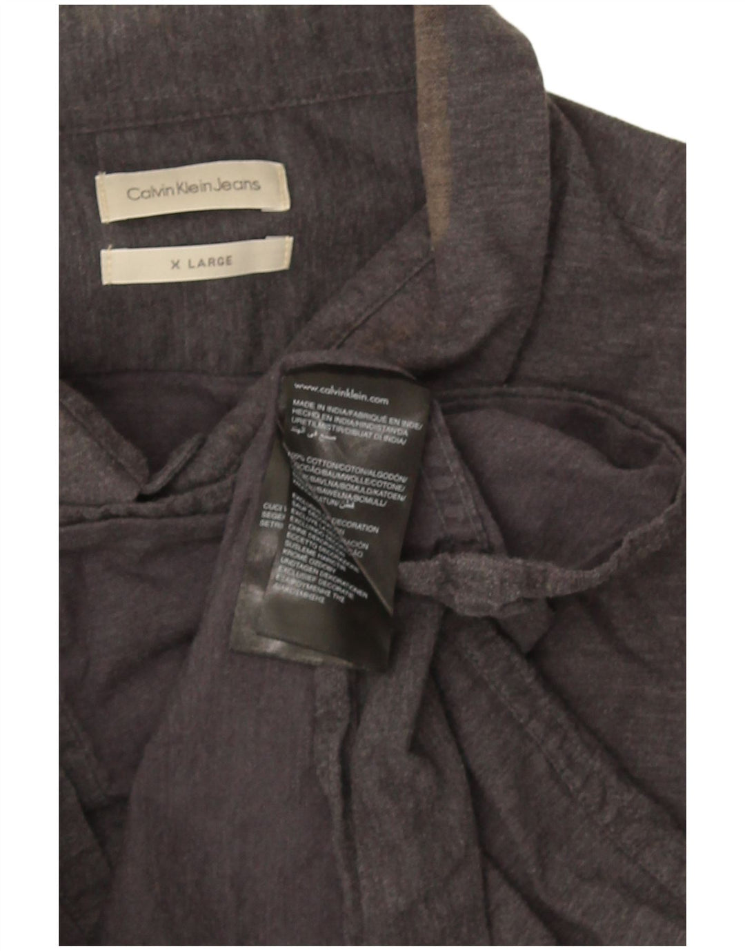 Calvin Klein Jeans Mens Shirt XL Grey Cotton