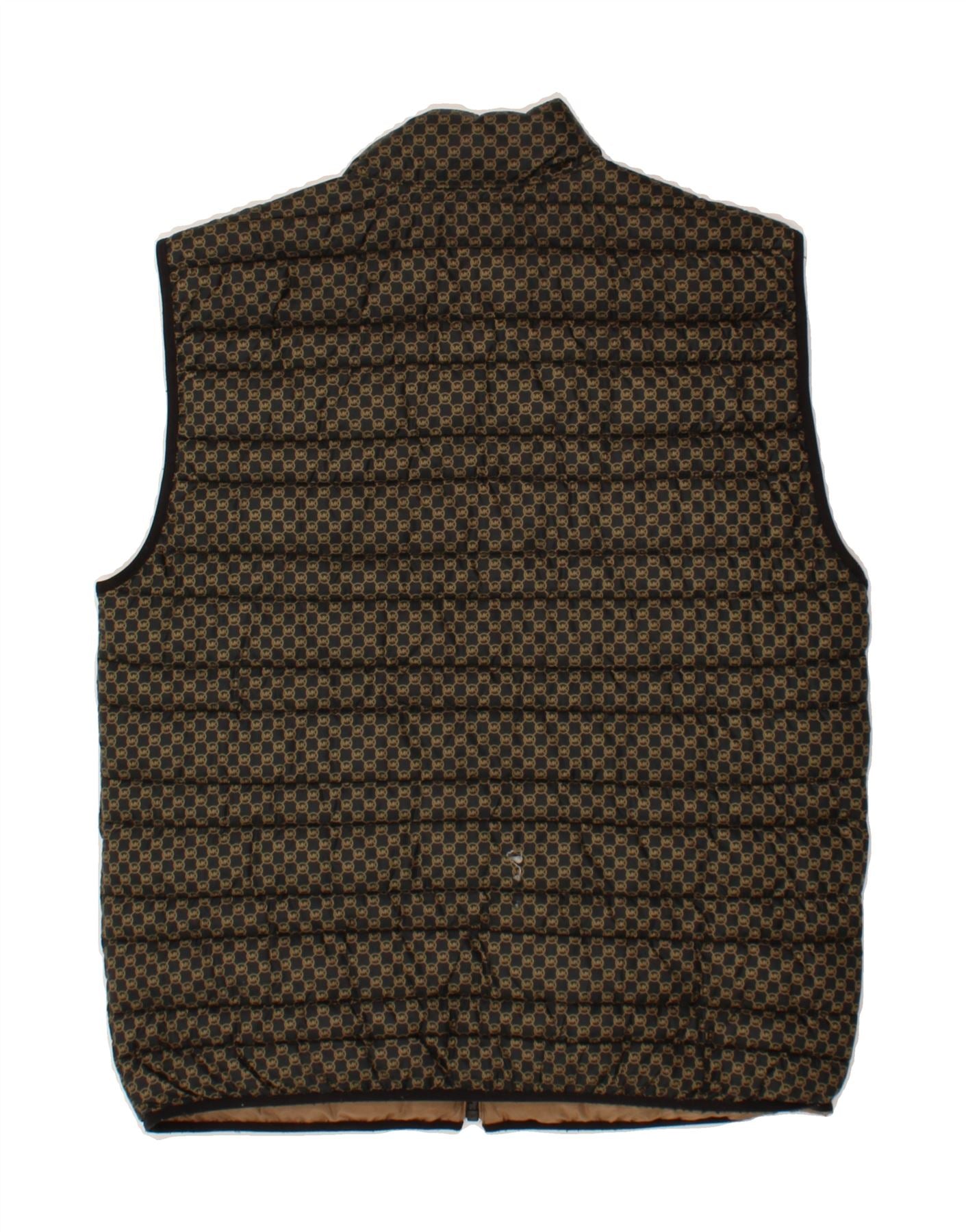 MICHAEL KORS Mens Reversible Padded Gilet UK 38 Medium Brown Polyester Vintage Second Hand Clothing Online Messina Hembry