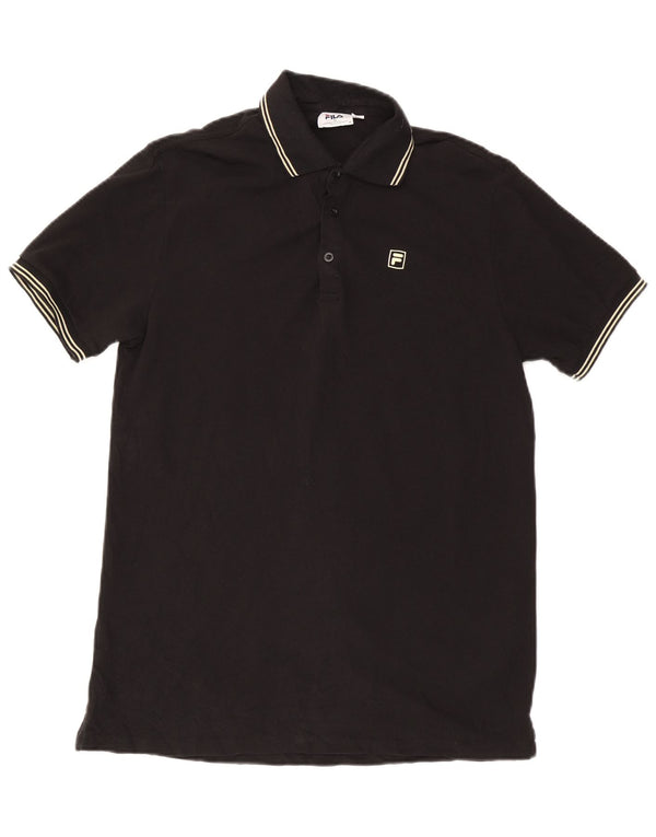 Fila Mens Polo Shirt Small Black Cotton