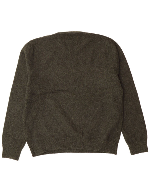 JACK WILLS Womens Crew Neck Jumper Sweater UK 20 2XL Khaki Merino Wool