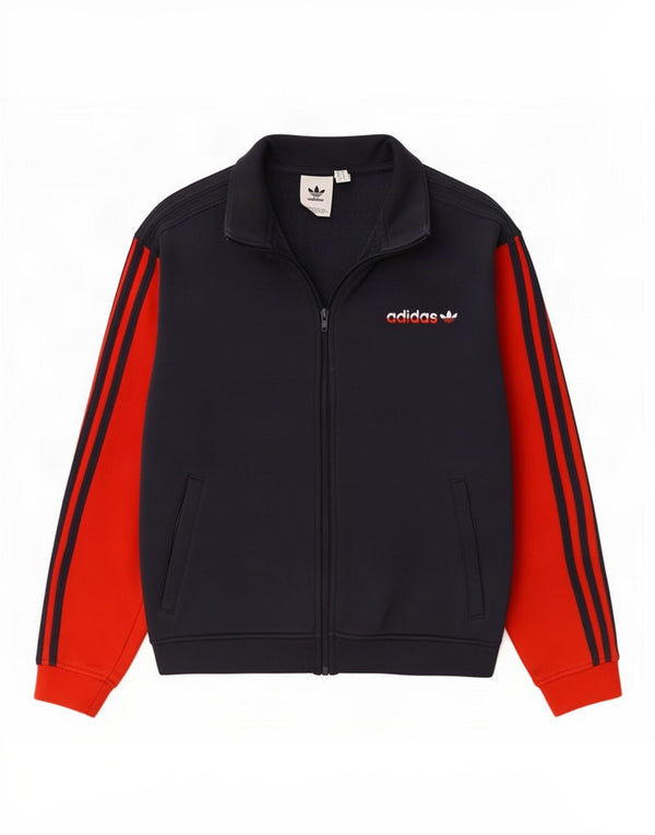 Adidas Mens Loose Fit Tracksuit Top Jacket Small Navy Blue Colourblock