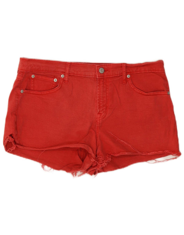 Gap Womens Denim Hot Pants W30 Medium Red Cotton