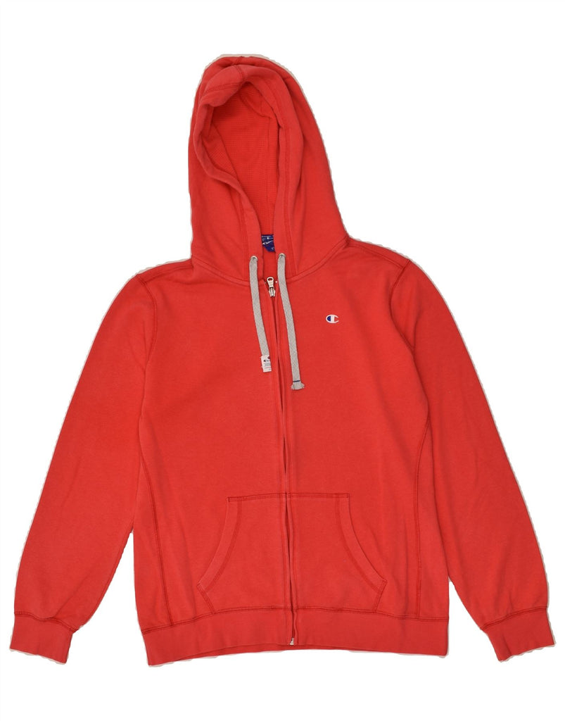 CHAMPION Womens Zip Hoodie Sweater UK 18 XL Red Cotton | Vintage Champion | Thrift | Second-Hand Champion | Used Clothing | Messina Hembry 