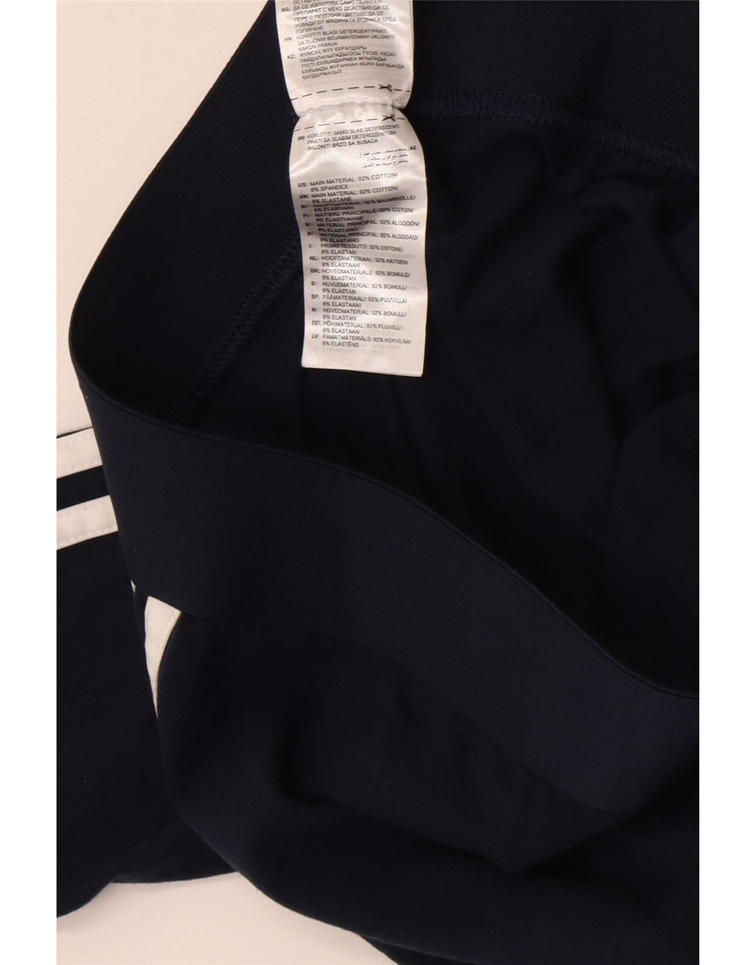Adidas Womens Leggings UK 12/14 Medium  Navy Blue Cotton