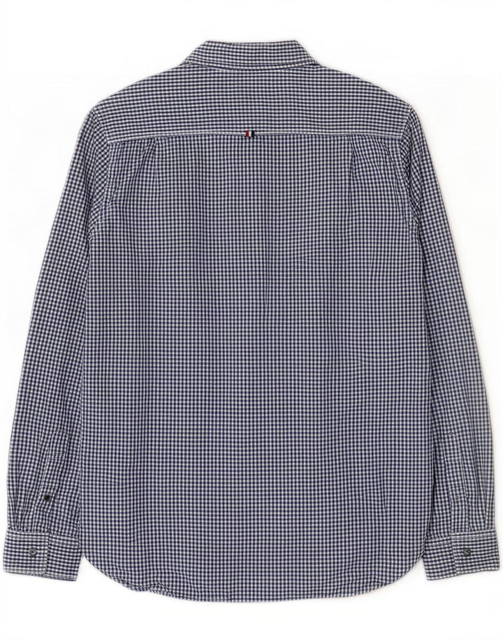 Superdry Mens Shirt Large Navy Blue Gingham Cotton