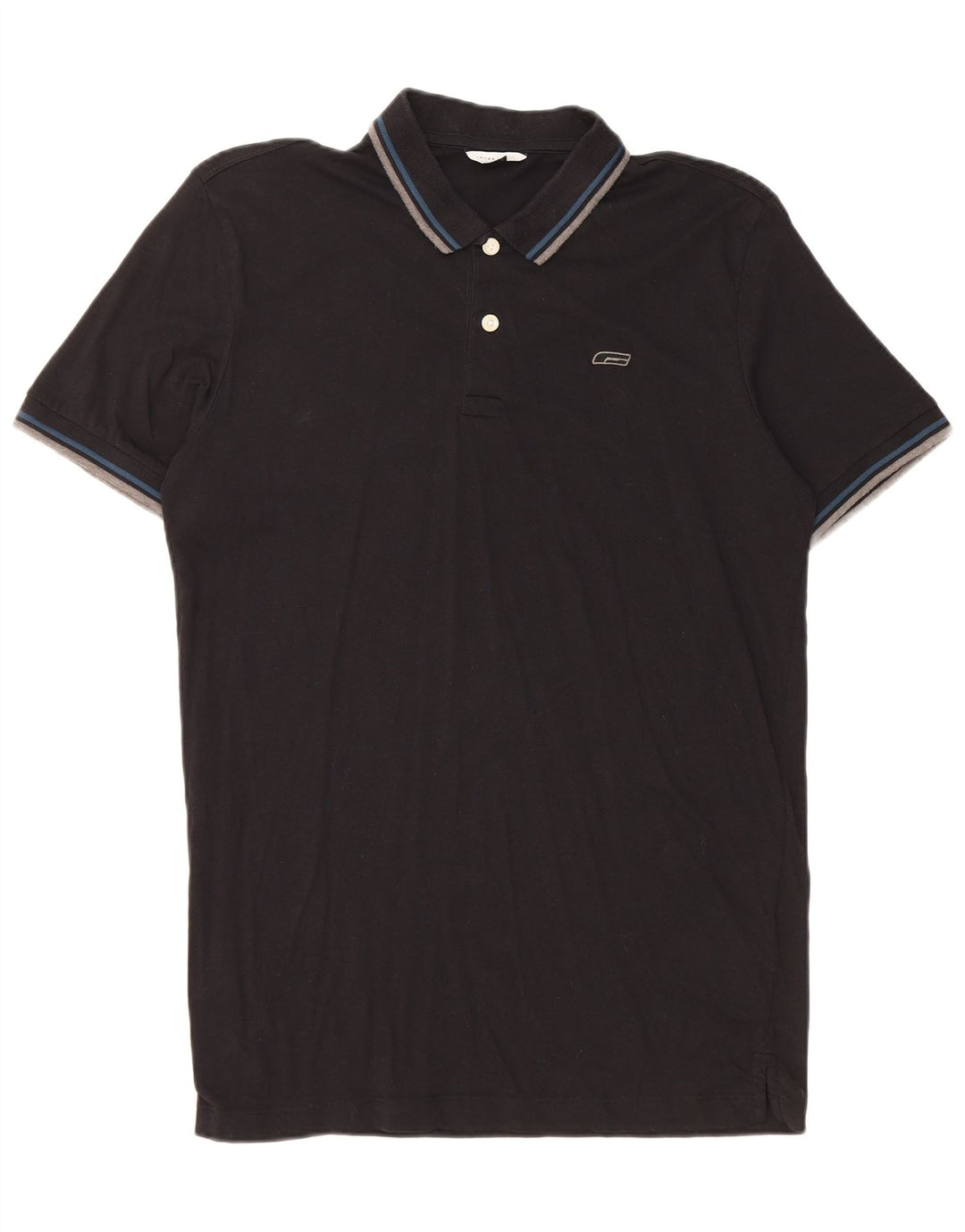 JACK & JONES Mens Polo Shirt Large Black Cotton