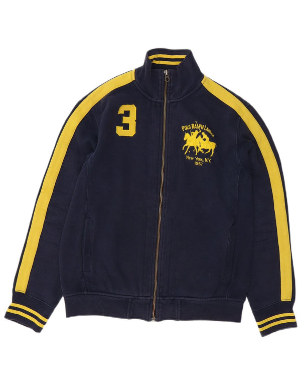 Polo Ralph Lauren Mens Tracksuit Top Jacket Medium Navy Blue Colourblock