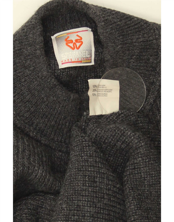 Stefanel Mens Turtle Neck Jumper Sweater Medium Grey Wool