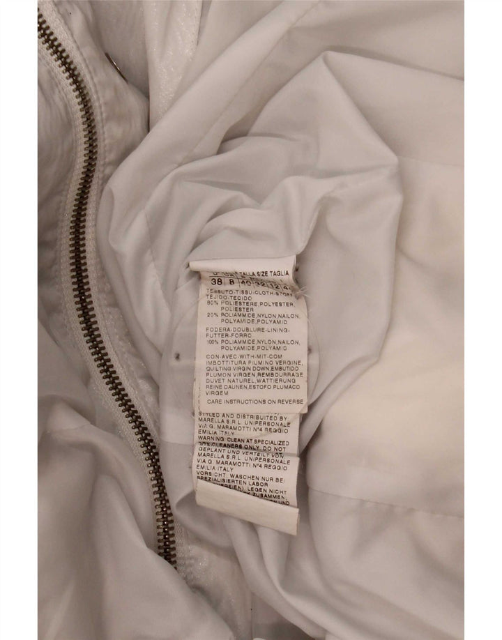 Marella Womens Padded Coat UK 12 Medium White Polyester