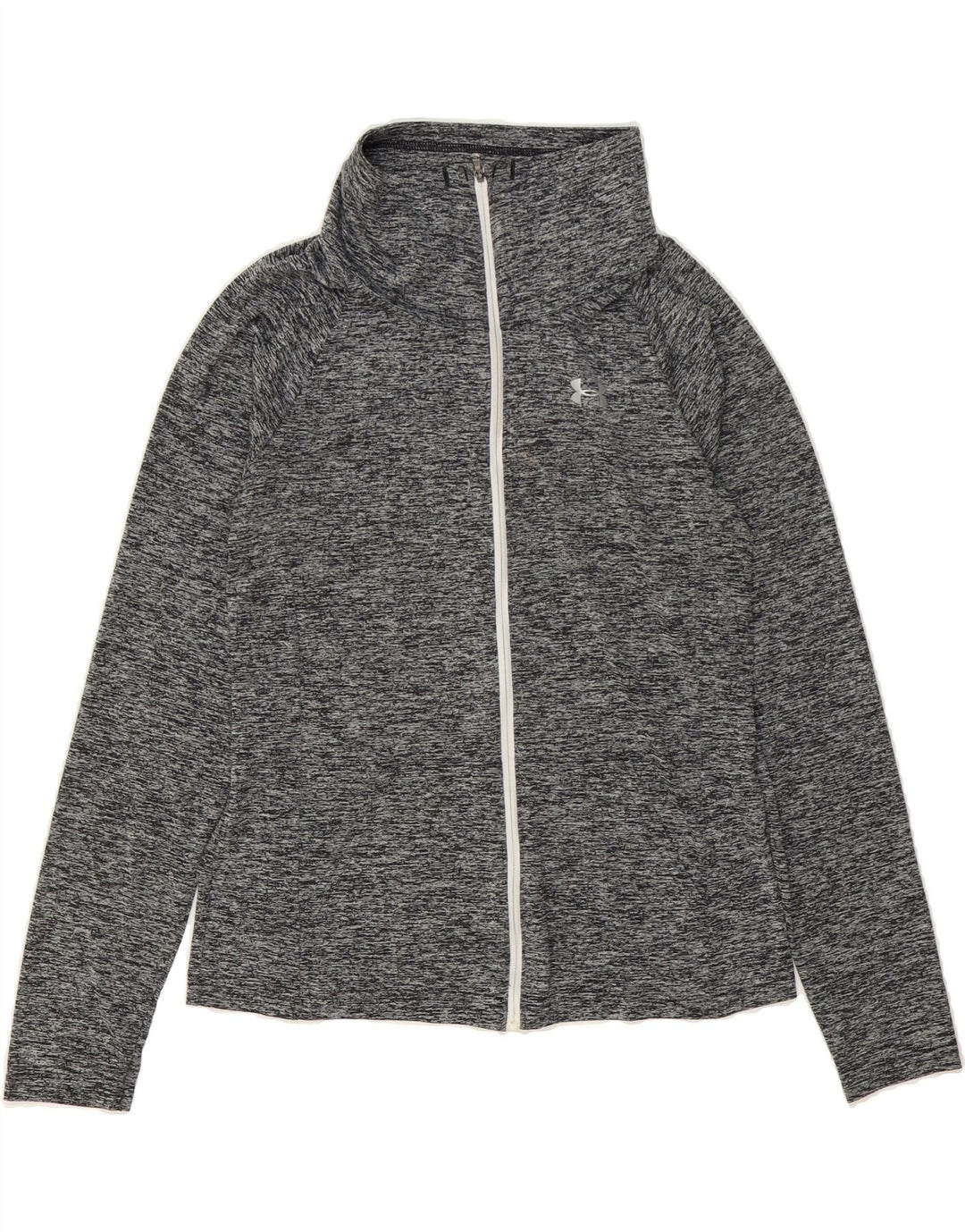 UNDER ARMOUR Womens Heat Gear Tracksuit Top Jacket UK 12 Medium Grey Vintage Under Armour and Second-Hand Under Armour from Messina Hembry 