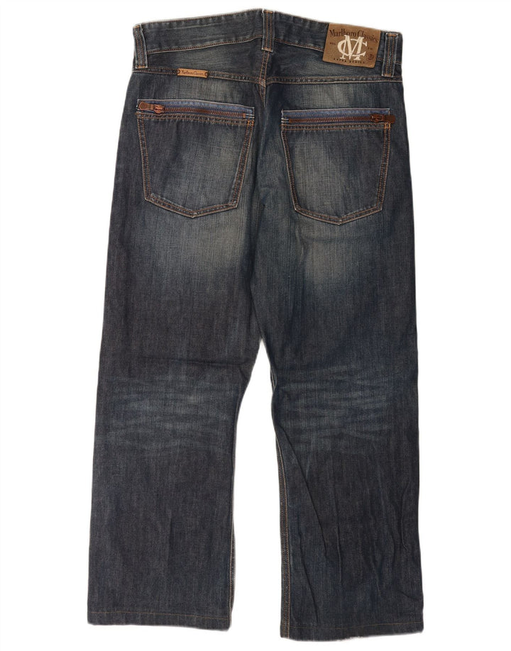 Marlboro Classics Mens Straight Jeans W32 L28 Blue Cotton