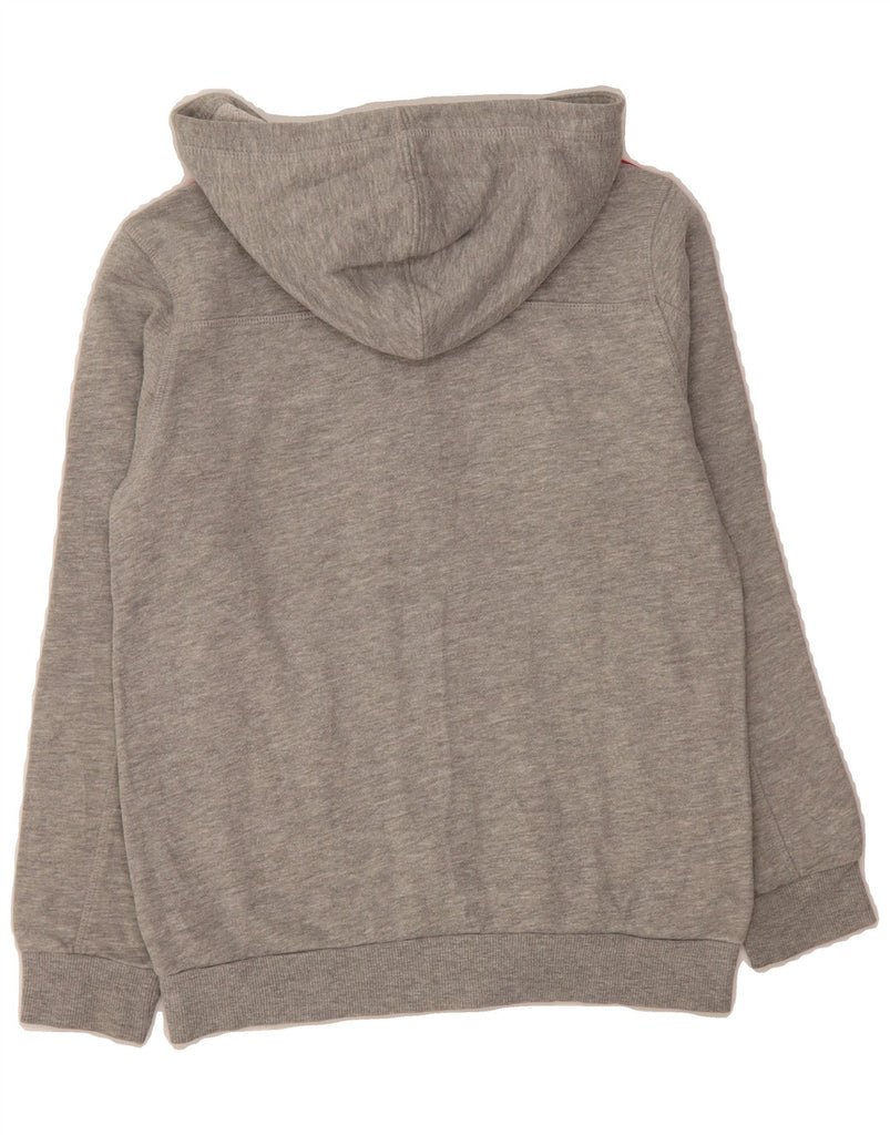 ADIDAS Girls Graphic Zip Hoodie Sweater 9-10 Years Grey Cotton Vintage Adidas and Second-Hand Adidas from Messina Hembry 