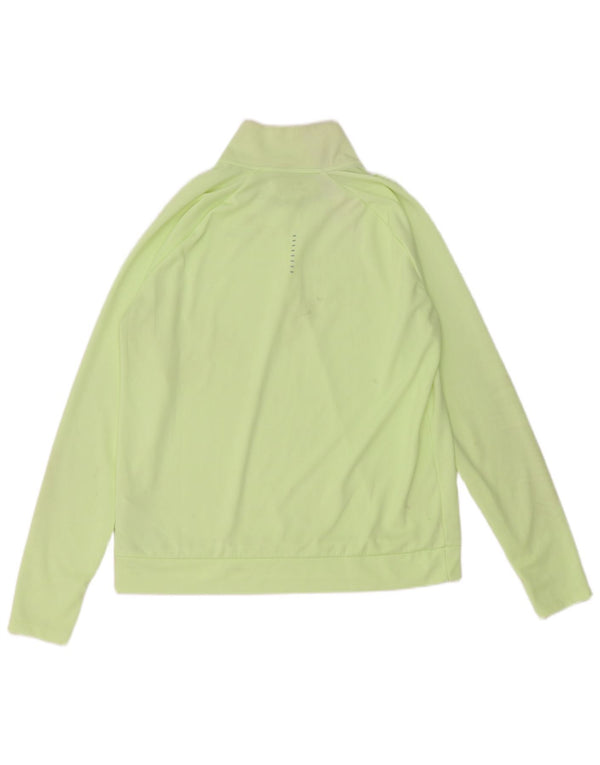 Nike Womens Dri Fit Zip Neck Pullover Tracksuit Top UK 14 Medium Green