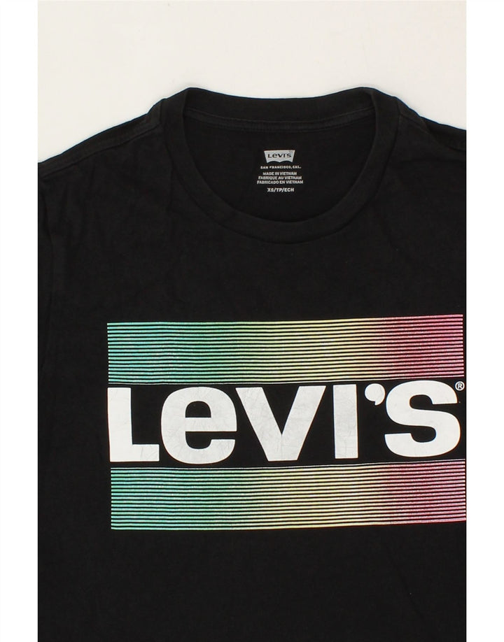 LEVI'S Mens Graphic T-Shirt Top XS Black Cotton Vintage Levi's and Second-Hand Levi's from Messina Hembry 