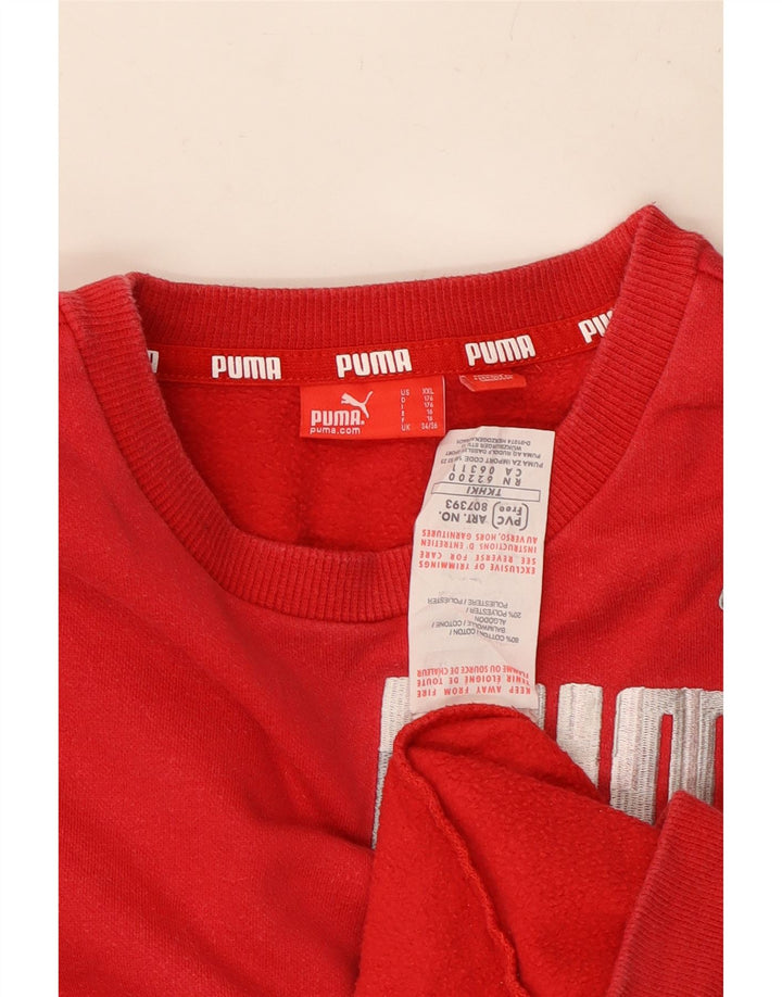 PUMA Boys Graphic Sweatshirt Jumper 15-16 Years Red Cotton