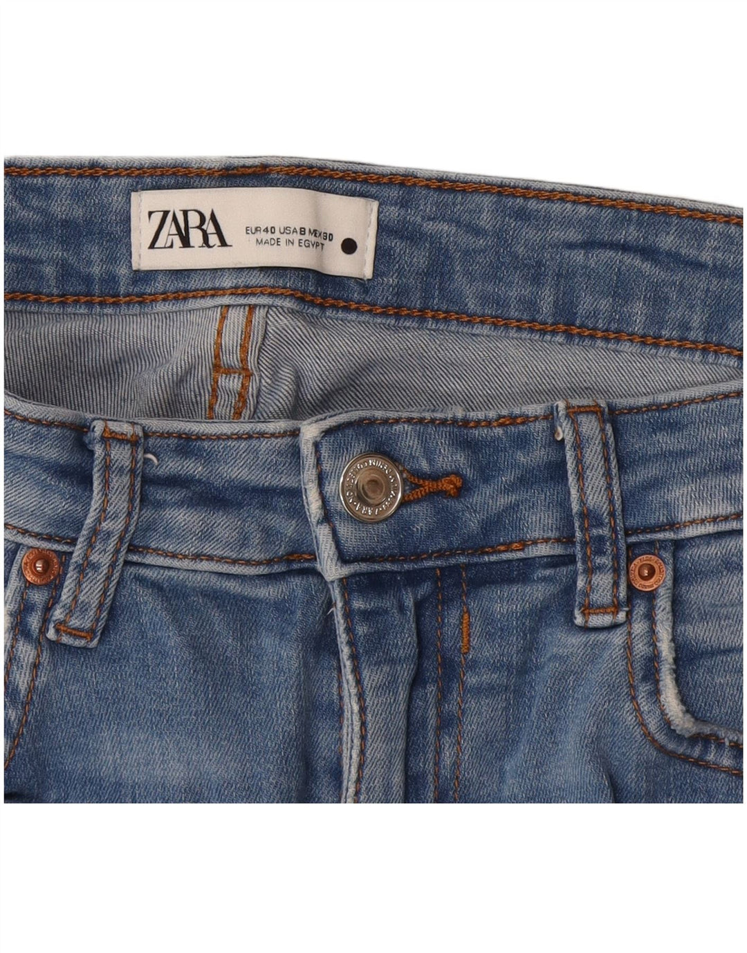 Zara Womens Distressed Skinny Jeans EU 40 Medium W30 L28 Blue