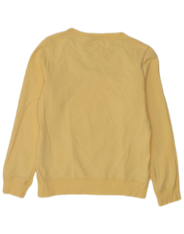 Tommy Hilfiger Womens Sweatshirt Jumper UK 14 Large Yellow Cotton